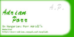 adrian porr business card